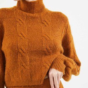 UO Mercer Cable Knit Turtleneck Sweater
